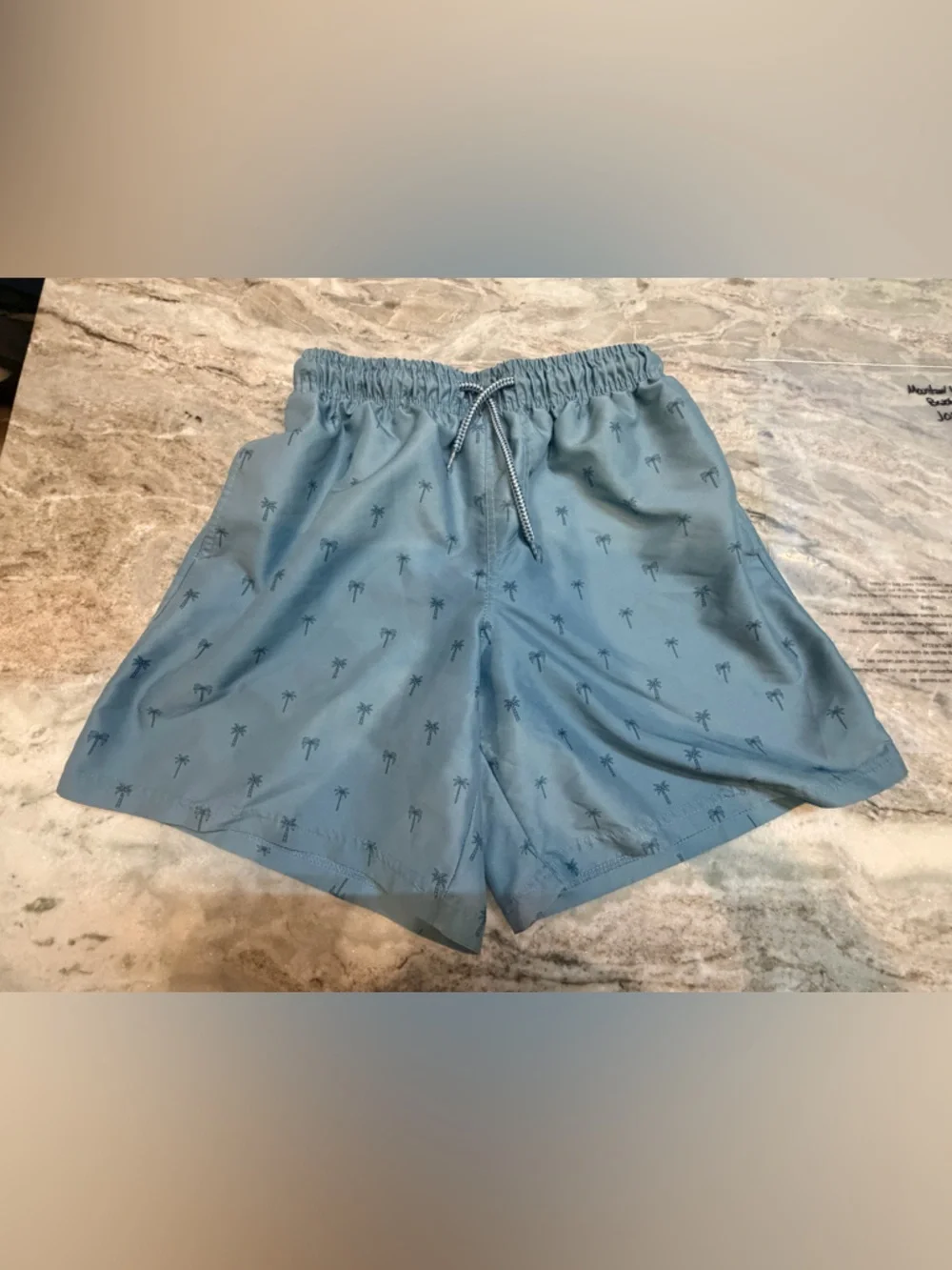 Mountain Warehouse Swim Trunks Mens Small Blue Palm Print Drawstring Shorts